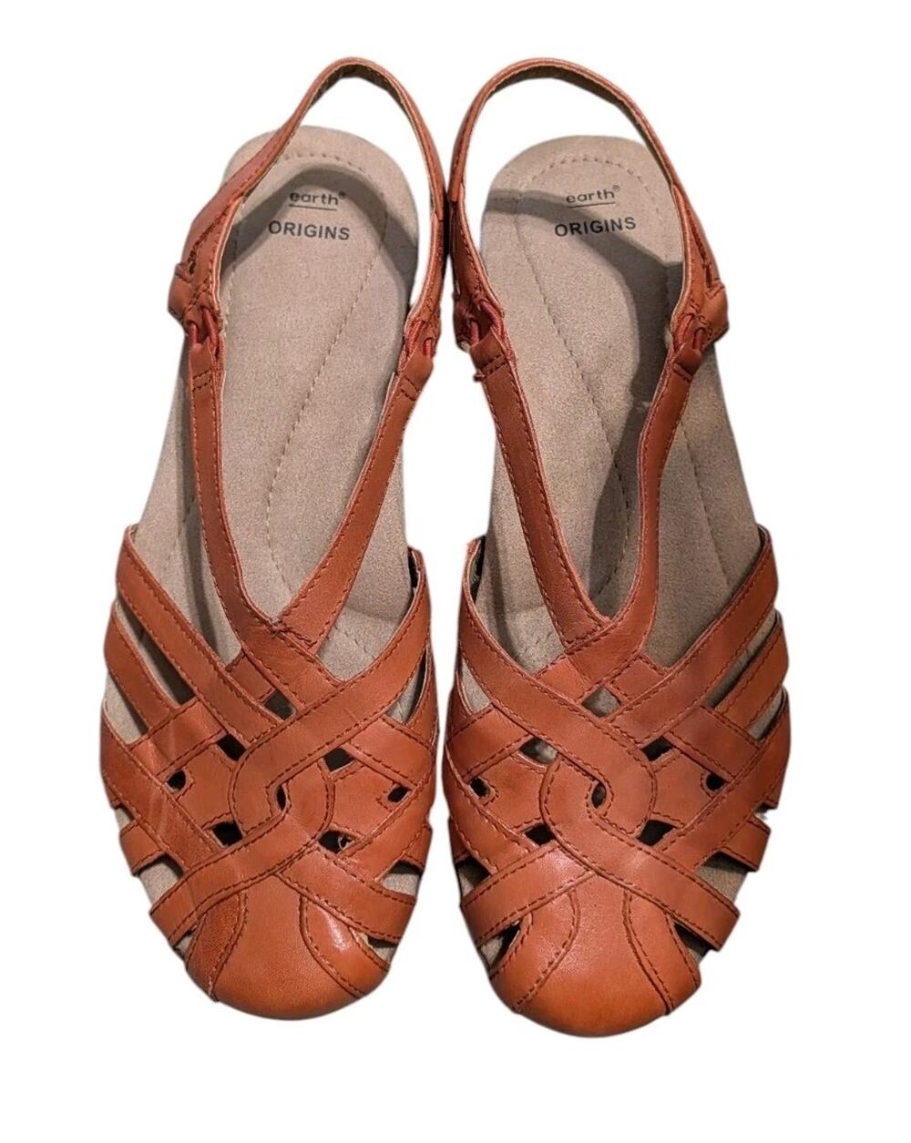 Earth Origins Sandals Womens Size 11 Ginger Spice Leather Belle Brielle